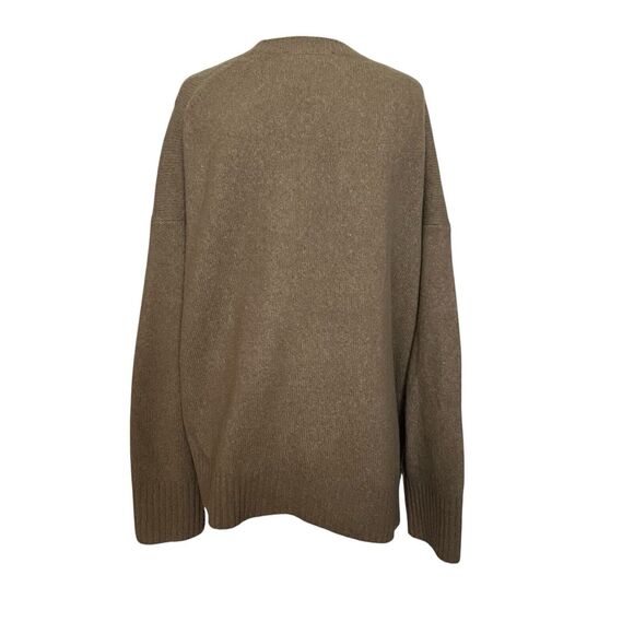 All Saints Women's Sweater Side Button Knitted Crewneck Long Sleeve Green Large - Picture 2 of 11